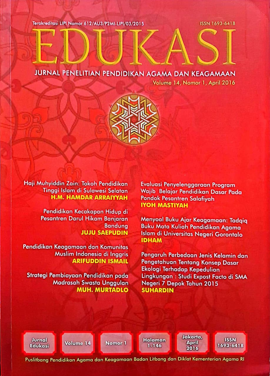 Jurnal Edukasi Volume 14, Nomor 1, April 2016
