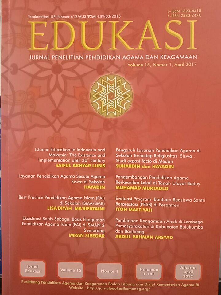 Jurnal Edukasi Volume 15, Nomor 1, April 2017