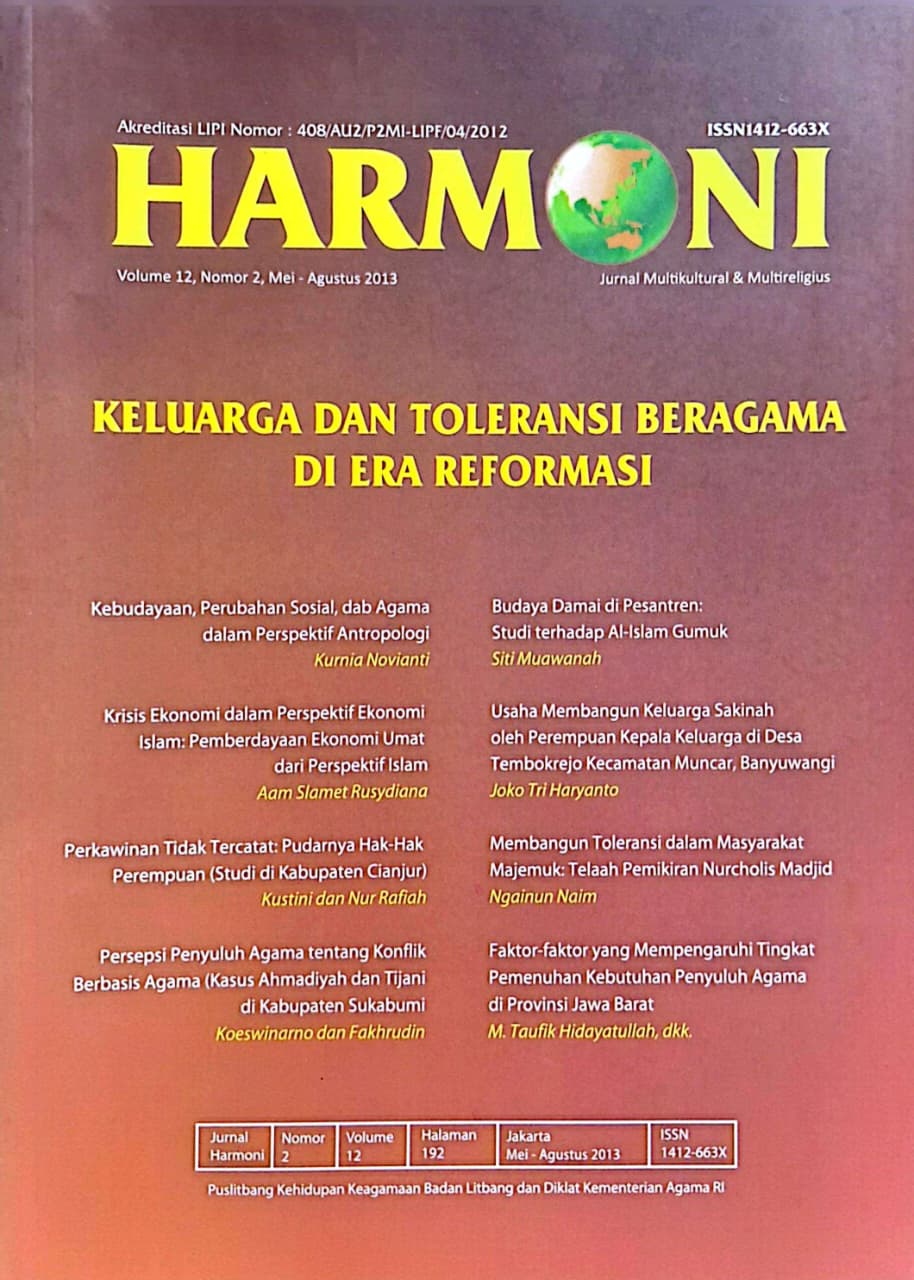 Jurnal Harmoni Volume 12, Nomor 2, Mei Agustus 2013