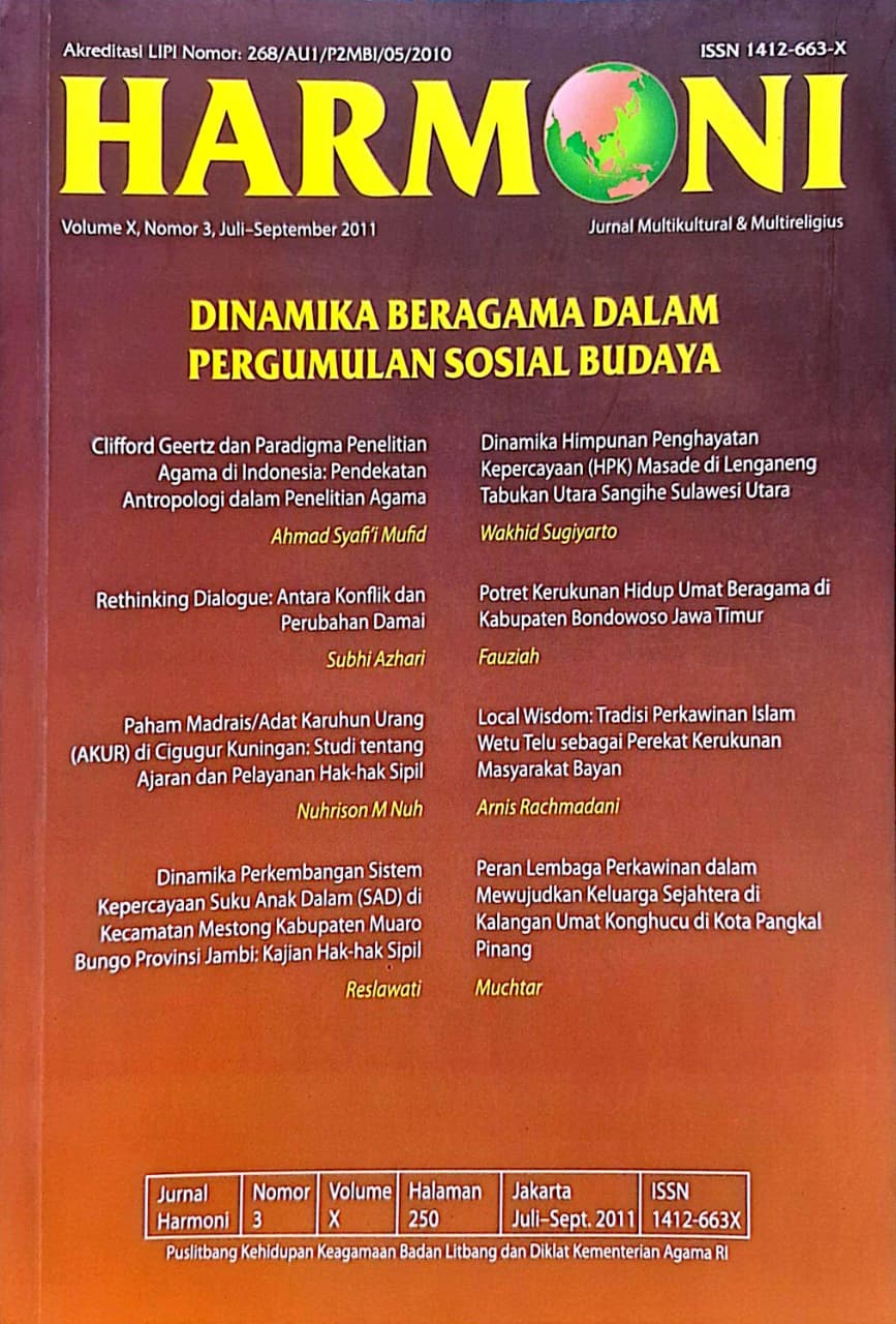 Jurnal Harmoni Volume X, Nomor 3, Juli-September 2011