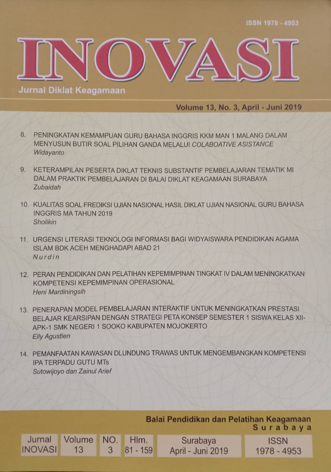 Jurnal Inovasi Volume 13, No. 3, April-Juni 2019