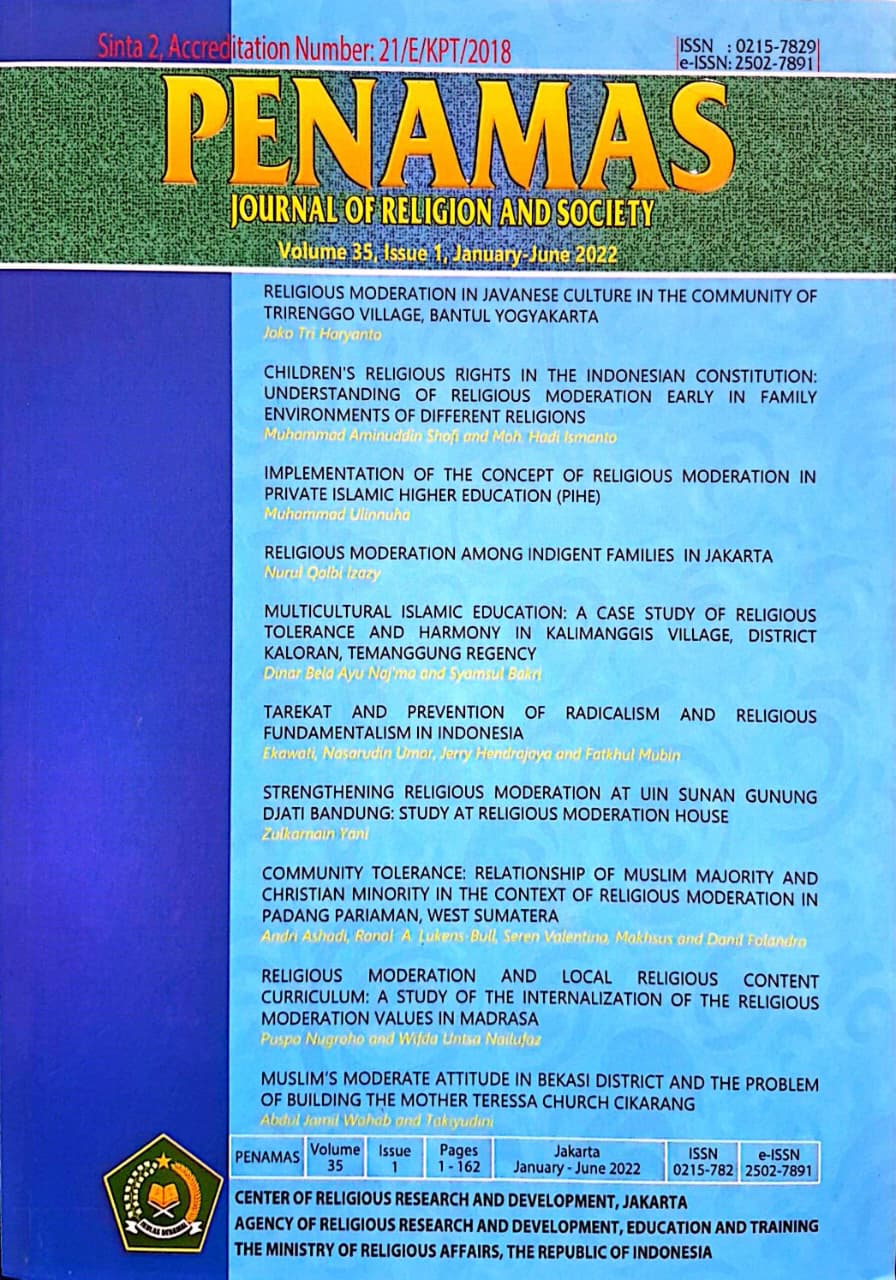 Jurnal Penamas Volume 35 Issue 1, January-June 2022
