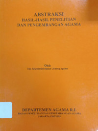 Image of Abstraksi Hasil-hasil Penelitian dan Pengembangan Agama