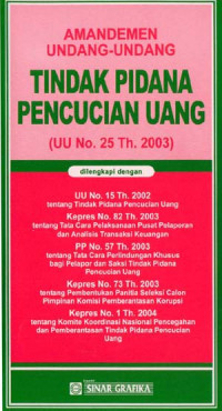 Image of AMANDEMEN UNDANG-UNDANG TINDAK PIDANA PENCUCIAN UANG