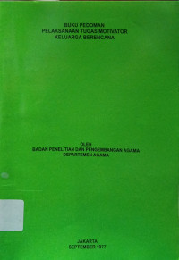 Image of Buku Pedoman Pelaksanaan Tugas Motivator Keluarga Berencana