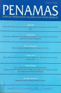 Image of Jurnal Penamas Vol. XXV No. 3 Th. 2012