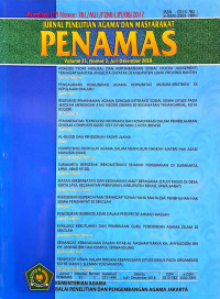 Image of Jurnal Penamas Volume 31 Nomor 2, Juli-Desember 2018