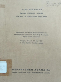 Image of Kebijaksanaan Badan Litbang Agama Dalam Th. Anggaran 1981-1982