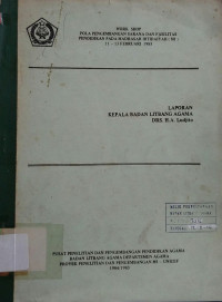 Image of Laporan Kepala Badan Litbang Agama Drs. H. A. Ludjito