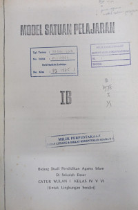 Image of Model Satuan Pelajaran I B