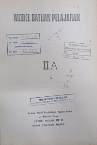 Image of Model Satuan Pelajaran II A