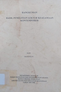 Image of Rangkuman Hasil Penelitian Lektur Keagamaan Kontemporer