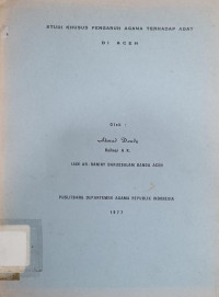 Image of Studi Khusus Pengaruh Agama terhadap Adat di Aceh